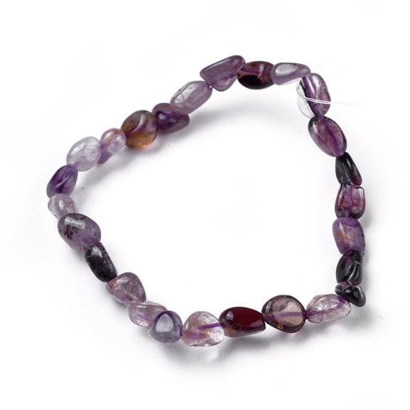 10 pc Natural Auralite Bead Stretch Bracelets Tumbled Stone Nuggets Inner Diameter: 2~2-1/4 inch(5.2~5.6cm)