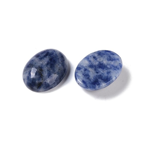 10 pc Natural Blue Spot Jasper Cabochons Oval 20~20.8x15~15.5x5.8~6.5mm