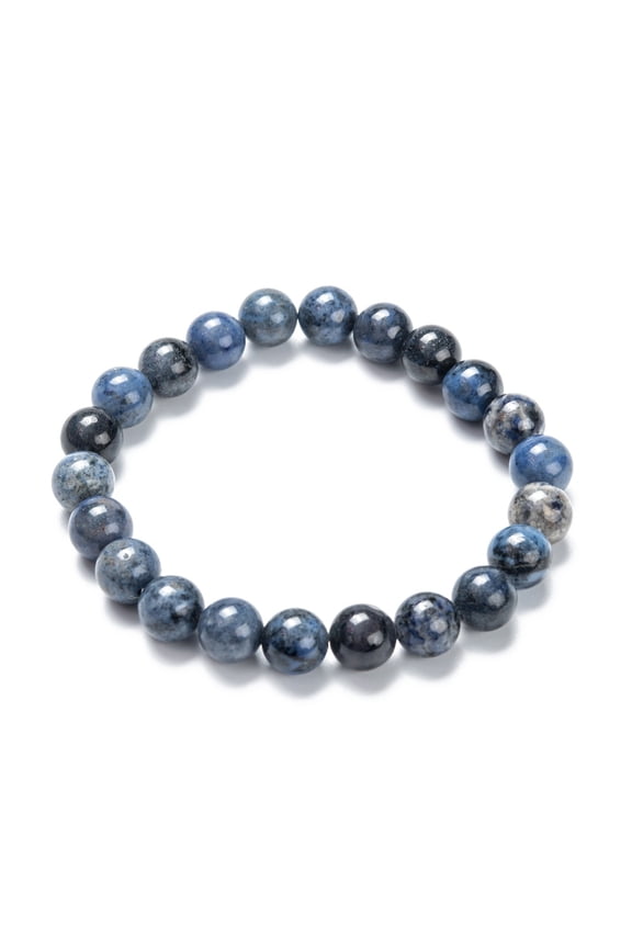 10 pc Natural Dumortierite Stretch Beaded Bracelets Round Inner Diameter: 2-1/8 inch(5.5cm) Beads: 8~9mm Dumortierite