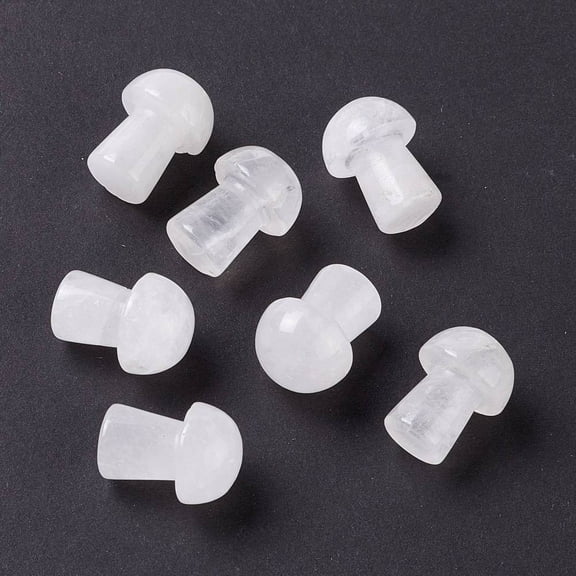 10 pc Natural Quartz GuaSha Stone Gua Sha Scraping Massage Tool for SPA Relaxing Meditation Massage Undyed Mushroom Shaped 20~21x14.5~16mm