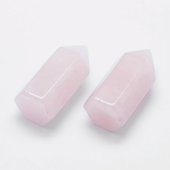 10 pc Natural Rose Quartz Pointed Beads Healing Stones Reiki Energy Balancing Meditation Therapy Wand Undrilled/No Hole Beads Bullet 33~35x16~17x14.5~15mm