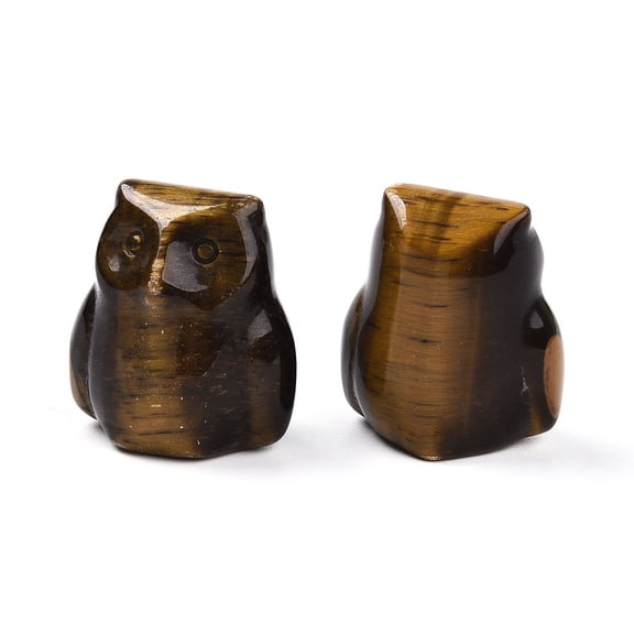 10 pc Natural Tiger Eye Owl Display Decorations Figurine Home Decoration Feng Shui Energy Stone Gift for Home Office Desktop Decoration 25~27x22~24x17~19mm
