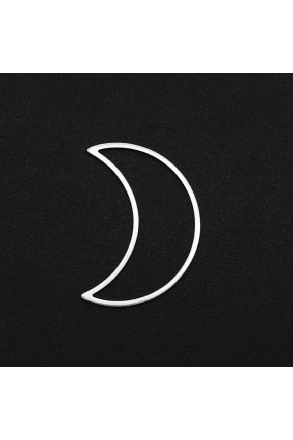 10 pc Non-Tarnish 201 Stainless Steel Linging Rings Laser Cut Crescent Stainless Steel Color 25x18x1mm