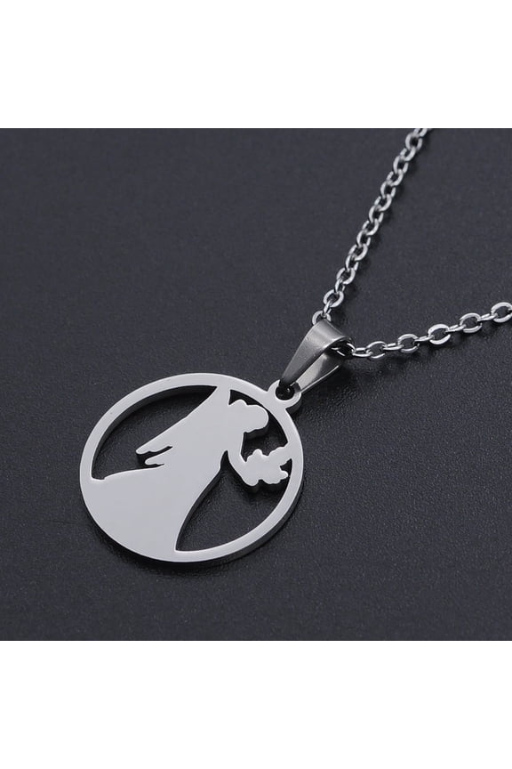 10 pc Non-Tarnish 201 Stainless Steel Pendants Necklaces with Cable Chains and Lobster Claw Clasps Flat Round with Constellation/Zodiac Sign Virgo 15-3/4 inch(40cm) 1.5mm
