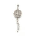 thumbnail image 1 of 10 pc Non-Tarnish 304 Stainless Steel Big Pendants Key with Saint Benedict Medal Stainless Steel Color 52x20.5x3.5mm Hole: 4.5x8.5mm Material: 304 Stainless Steel, 1 of 2
