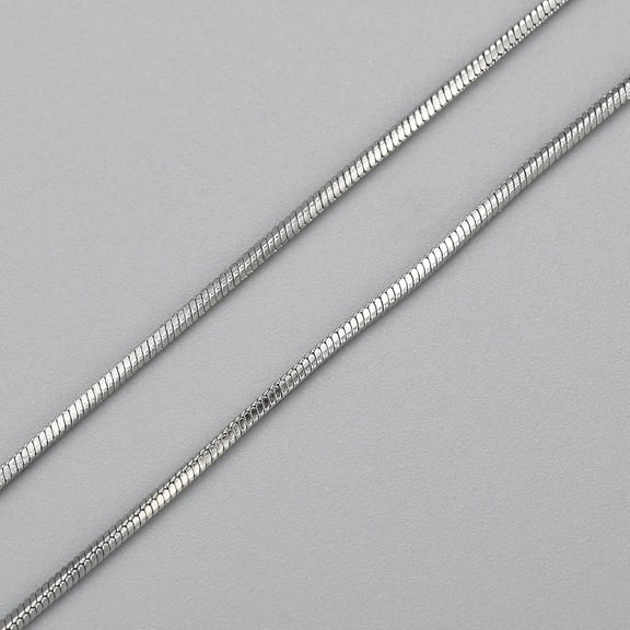 10 pc Non-Tarnish 304 Stainless Steel Square Snake Chains Necklaces with Lobster Claw Clasps Stainless Steel color 17.7 inch(45cm) 1mm