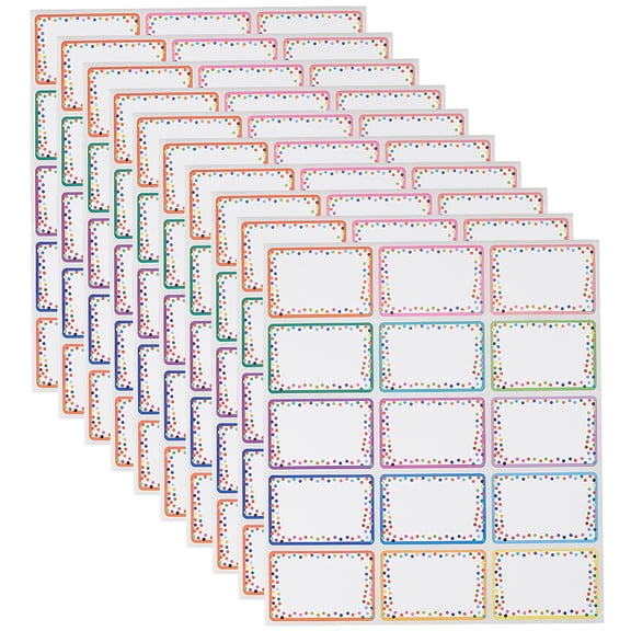 10 pc PVC Self Adhesive Stickers English Name Adhesive Label Rectangle Colorful 275x240x0.1mm