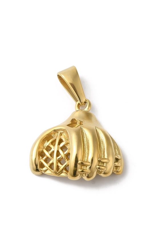 10 pc PVD Vacuum Plating 304 Stainless Steel Pendants Golden Baseball Theme Charm Palm 24x24.5x8.5mm Hole: 4.5x8.5mm DIY