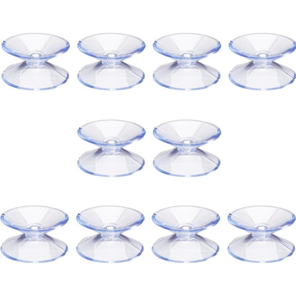 10 pc Plastic Double-Sided Suction Cups Sucker for Glass Window Smooth Tile Wall Cornflower Blue 26x11.5mm