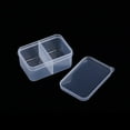thumbnail image 1 of 10 pc Polypropylene(PP) Bead Storage Container 2 Compartment Organizer boxes with Lid Rectangle Clear 8.7x5.8x4cm compartment: 5.3x4x3.7cm, 1 of 2