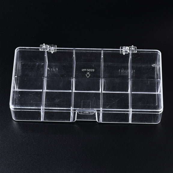 10 pc Polystyrene Bead Storage Containers with 10 Compartments Organizer boxes and Hinged Lid for Jewelry Beads Earring Container Tool Fishing Hook Small