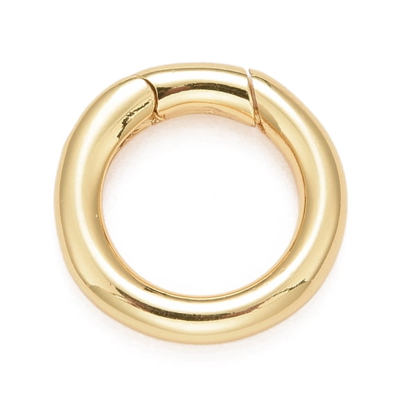 10 pc Rack Plating Brass Spring Gate Rings Cadmium Free Nickel Free Lead Free Long-Lasting Plated Round Ring Real 18K golden Plated 14.5x2.5mm