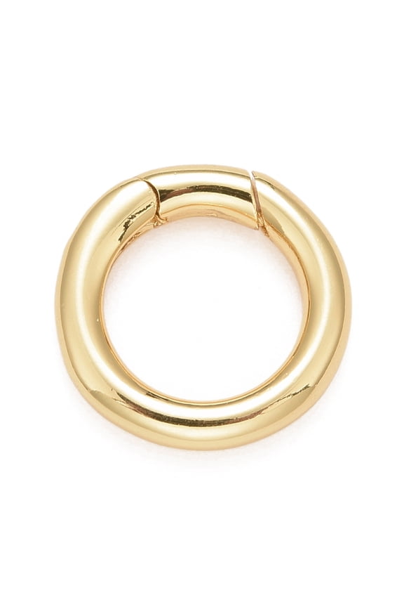 10 pc Rack Plating Brass Spring Gate Rings Cadmium Free Nickel Free Lead Free Long-Lasting Plated Round Ring Real 18K golden Plated 14.5x2.5mm