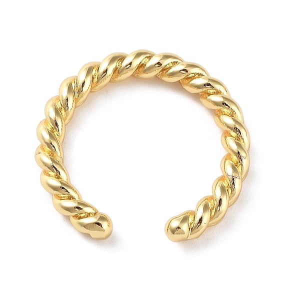 10 pc Rack Plating Brass Twist Rope Shape Open Cuff Rings for Women Lead Free Cadmium Free Long-Lasting Plated Real 18K golden Plated Inner Diameter: 16mm