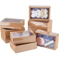thumbnail image 1 of 10 pc Rectangle Kraft Paper Drawer Boxes Festival Gift Wrapping Boxes Gift Packaging Boxes for Jewelry Wedding Party with Clear PET Plastic Cover Peru 16x10.5x5.5cm, 1 of 8