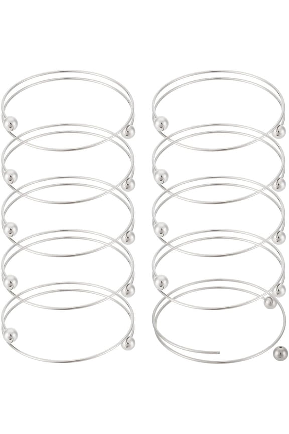 10 pc Resistant 304 Stainless Steel Bangles Making Stainless Steel Color 2-1/2 inch(6.5cm)