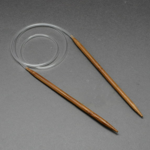 10 pc Rubber Wire Bamboo Circular Knitting Needles More Size Available Saddle Brown 780~800x3.5mm