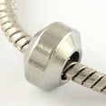 thumbnail image 1 of 10 pc Tarnish Resistant 201 Stainless Steel European Beads Large Hole Beads Rondelle Stainless Steel color 11x6.5mm Hole: 6mm, 1 of 1