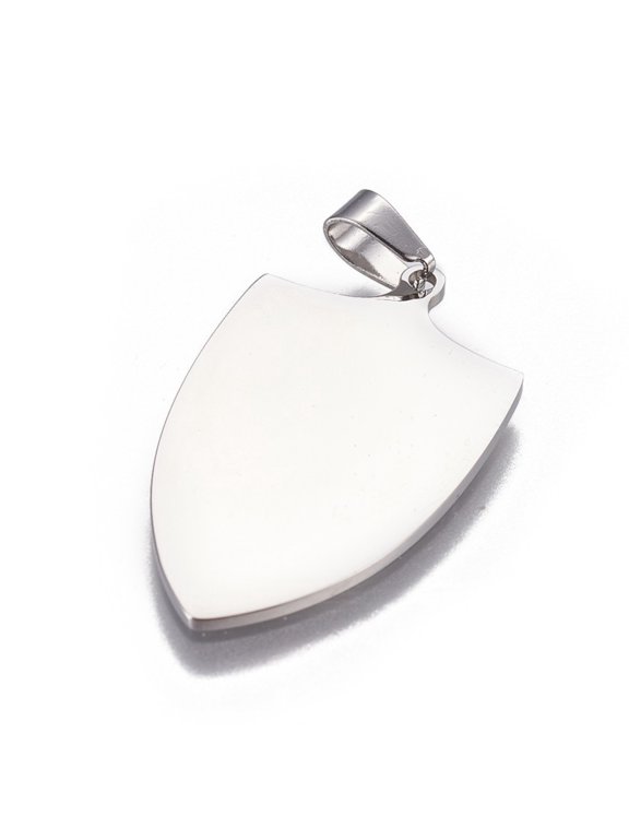 10 pc Tarnish Resistant 304 Stainless Steel Pendants Shield Stainless Steel Color 30x17.5x1mm Hole: 3x5mm