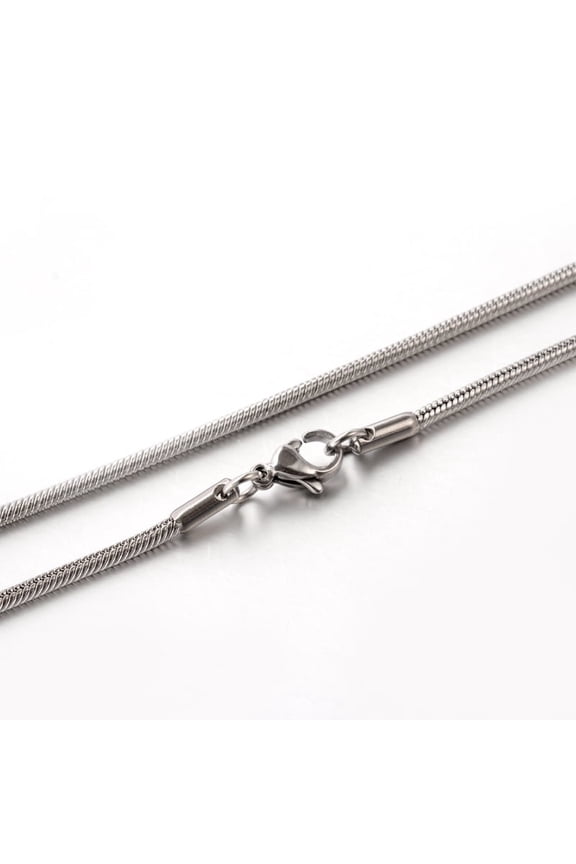 10 pc Tarnish Resistant 304 Stainless Steel Snake Chain Necklaces Stainless Steel Color 17.7 inch(45cm) 2mm