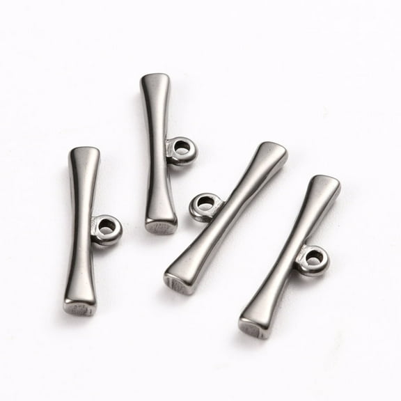 10 pc Tarnish Resistant 304 Stainless Steel Toggle Clasps Parts Bar Stainless Steel Color 21x6x2.5mm Hole: 1.5mm