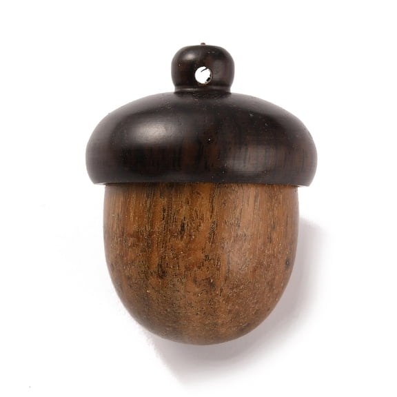 10 pc Wooden Acorn box Jewelry Pendants Autumn Acorn Charm with Screw Cap Dyed Secret Canister Camel 29.5x22mm Hole: 2mm Inner Diameter: 14x14mm