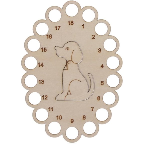 10 pc Wooden Embroidery Thread Plate Stitch Threading Board Tools Oval Dog 15x10.6cm