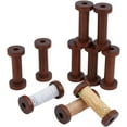 thumbnail image 1 of 10 pc Wooden Empty Spools for Wire Thread Bobbins Coconut Brown 70x29mm hole: 10mm., 1 of 8