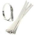 thumbnail image 1 of 10 pcs 0.39" x 15.75" Stainless Steel Metal Cable Zip Tie Wrap Exhaust Straps, 1 of 4