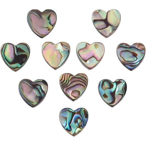 10 pcs 14mm Heart Shape Abalone Shell/Paua Shell Beads for Earring Bracelet Necklace Jewelry Making Colorful DIY