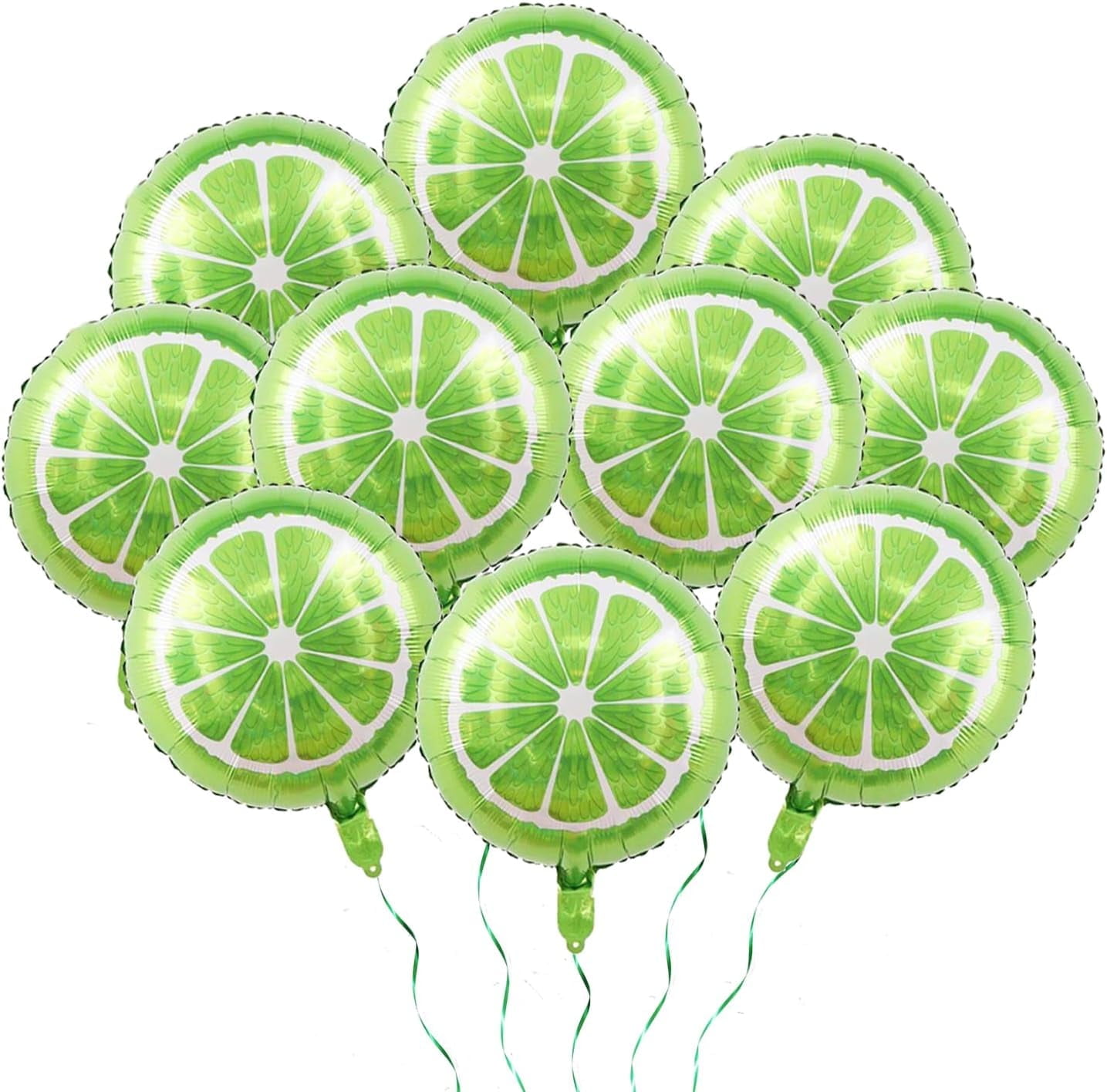 10 pcs 18 Inch Lemon Fruit Balloons Green Lemon Foil Mylar Balloons for ...