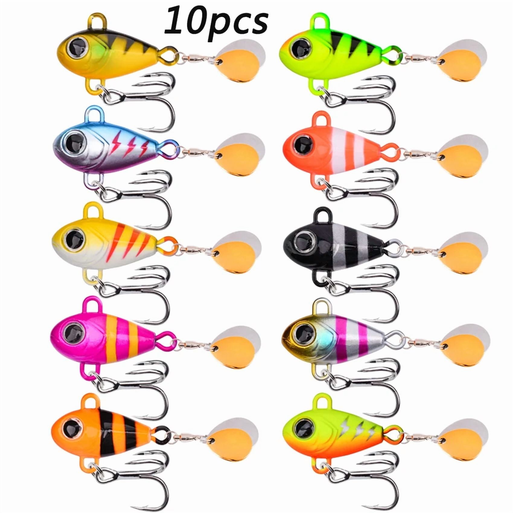 10/pcs 25g 20g 17g-6gFar-throw Lure Ugly Fish VIB Under Water Rotating Vibrating Double Sequins Bionic Artificial Bait Fish Bait