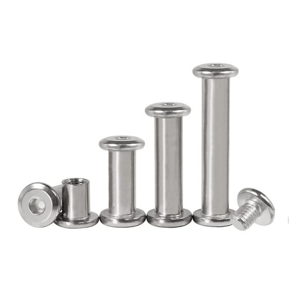 (10 pcs) 304 Stainless Steel Hexagon Socket Cap Screws And Nuts M5x15mm (Screw Outer Diameter 6mm).