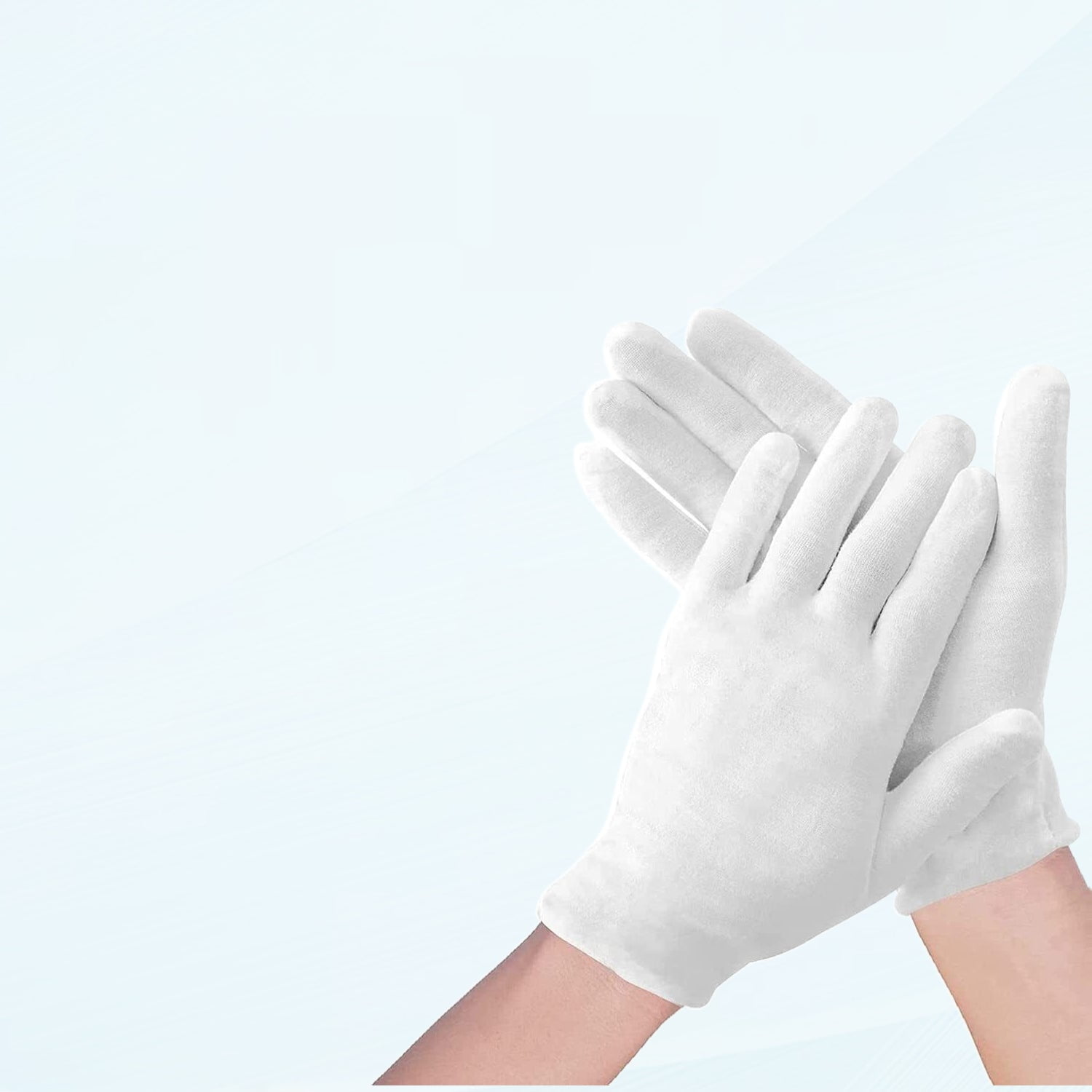10 pcs (5 Pairs) White Cotton Gloves for Dry Hands Moisturizer