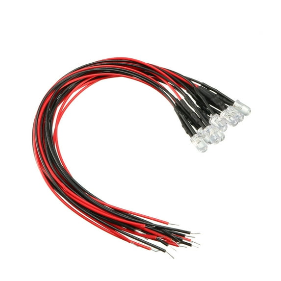10 pcs 5mm led Pre Wired light RGB Fast Flash Flashing 20mA 3-6V 20cm Round Top Bulbs Light Lamp