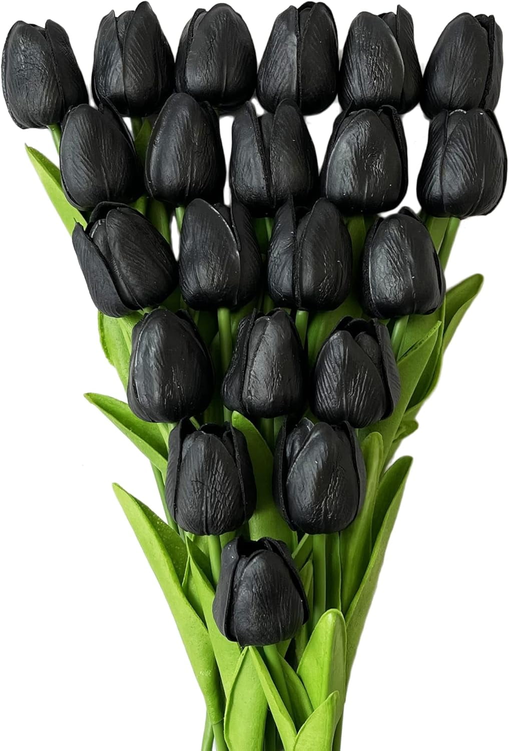 10 pcs Artificial Pink Tulip Flowers Faux Tulips with Stems PU Real