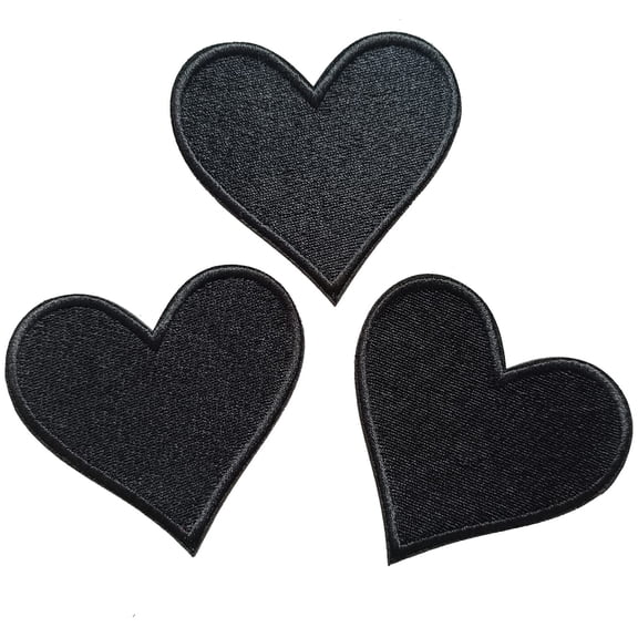 10 pcs Black Heart Embroidered Iron on Patches for Clothing Jackets Backpacks 2.36x2.5 inch, for Clothing, Uniform, Hats, Backpacks, Jackets, Pants, & Accessories