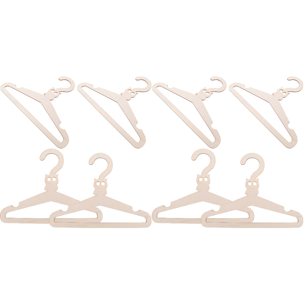 10 pcs Blank DIY Cartoon Animal Wooden Hanger Baby Closet Organizer
