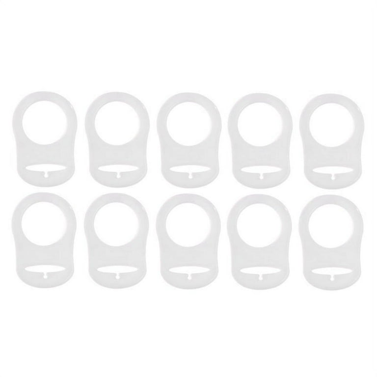 10pcs Clear Silicone Button MAM Ring Dummy / Pacifier Holder Clip Adapter