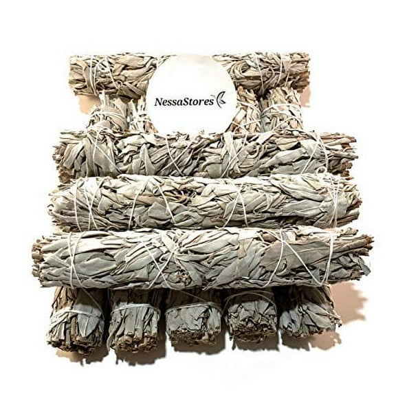 10 pcs California White Sage Extra Large Smudge Sticks, 9-Inch Hand Tied, All Natural, Ethically Sourced for Home Cleansing, Stress Relief, & Clearing Negative Energy JC-139