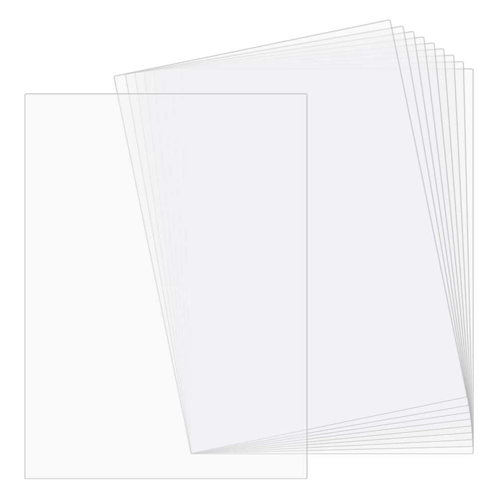 10 pcs Clear Plastic Sheet Styrene Sheets 8.3"x11.7"x0.023" Craft