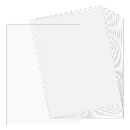 10 pcs Clear Plastic Sheet Thin PVC Sheets 8.3"x11.7"x0.015" Craft Plastic Sheets A4 Flexible Clear Plastic Sheet for Displays Structural Parts Signs Home Decor for DIY