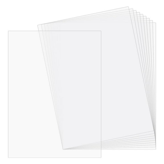 10 pcs Clear Plastic Sheet Thin PVC Sheets 8.3"x11.7"x0.015" Craft Plastic Sheets A4 Flexible Clear Plastic Sheet for Displays Structural Parts Signs Home Decor for DIY