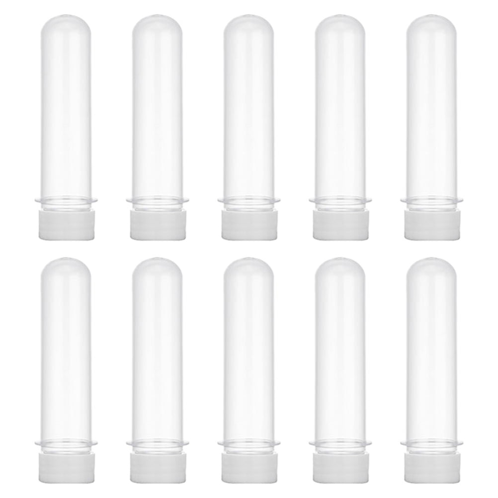 20Pcs Clear Plastic Test Tubes With White Push Caps, 12x100mm Sample Storage Tube Plastic Tubes With Lids For Laboratory Jewelry Beads Powder Spice Liquid Candy Storage