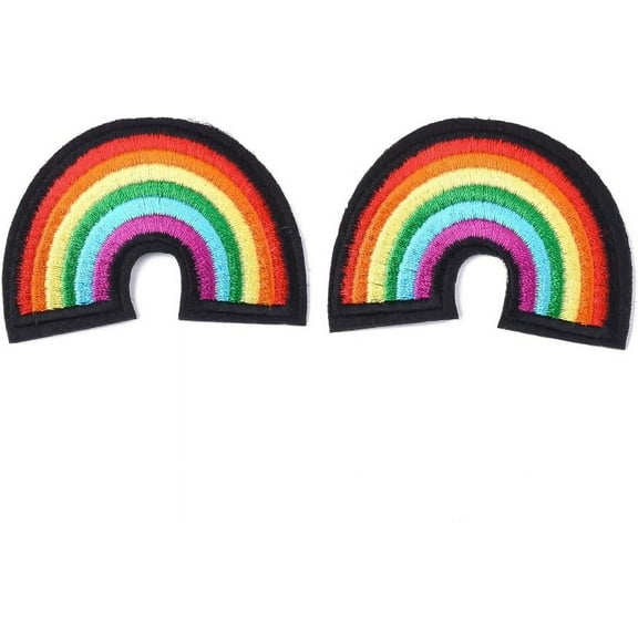 10 pcs Computerized Embroidery Iron-On Patches Colorful Rainbow Appliques