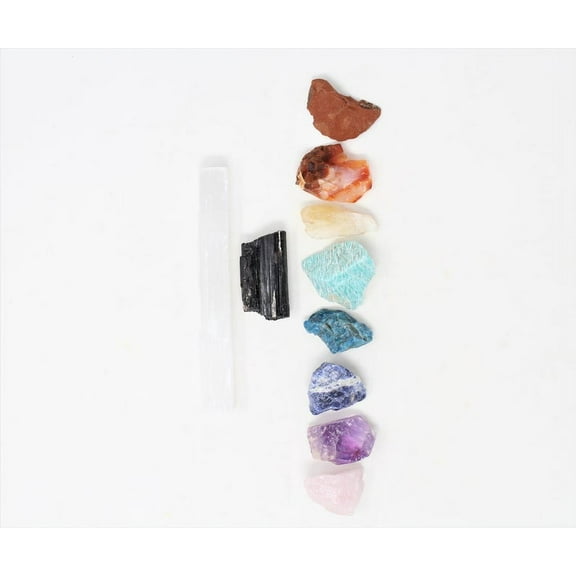 10 pcs Crystal Gift Set - Crystal Set, Crystal Kit, Selenite, Tourmaline, Rough Stones, Citrine, Amethyst, Rose Quartz Healing Crystals