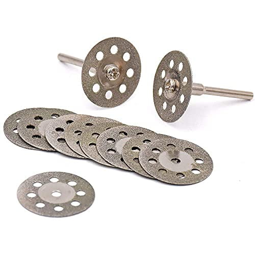 10 pcs Diamond Cutting Wheel Cut Off Discs Coated Rotary Tools W/Mandrel 30mm for Dremel