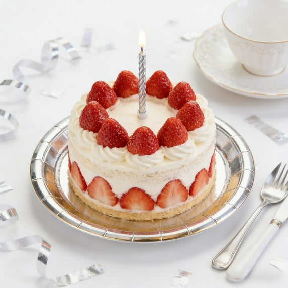 10 pcs Disposable Paper Plates Elegant Foil Metallic Party Dinnerware Set for Birthday Wedding Celebration Cake Dessert Plates Premium Shimmering Tableware