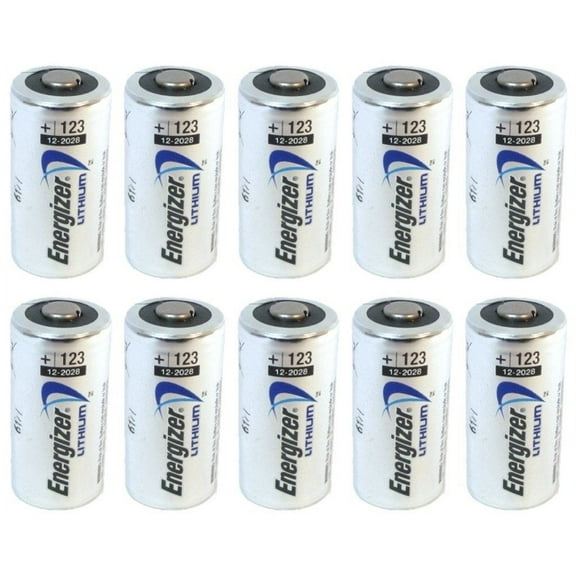 10 pcs Energizer Lithium CR123A 3V Photo Lithium Batteries