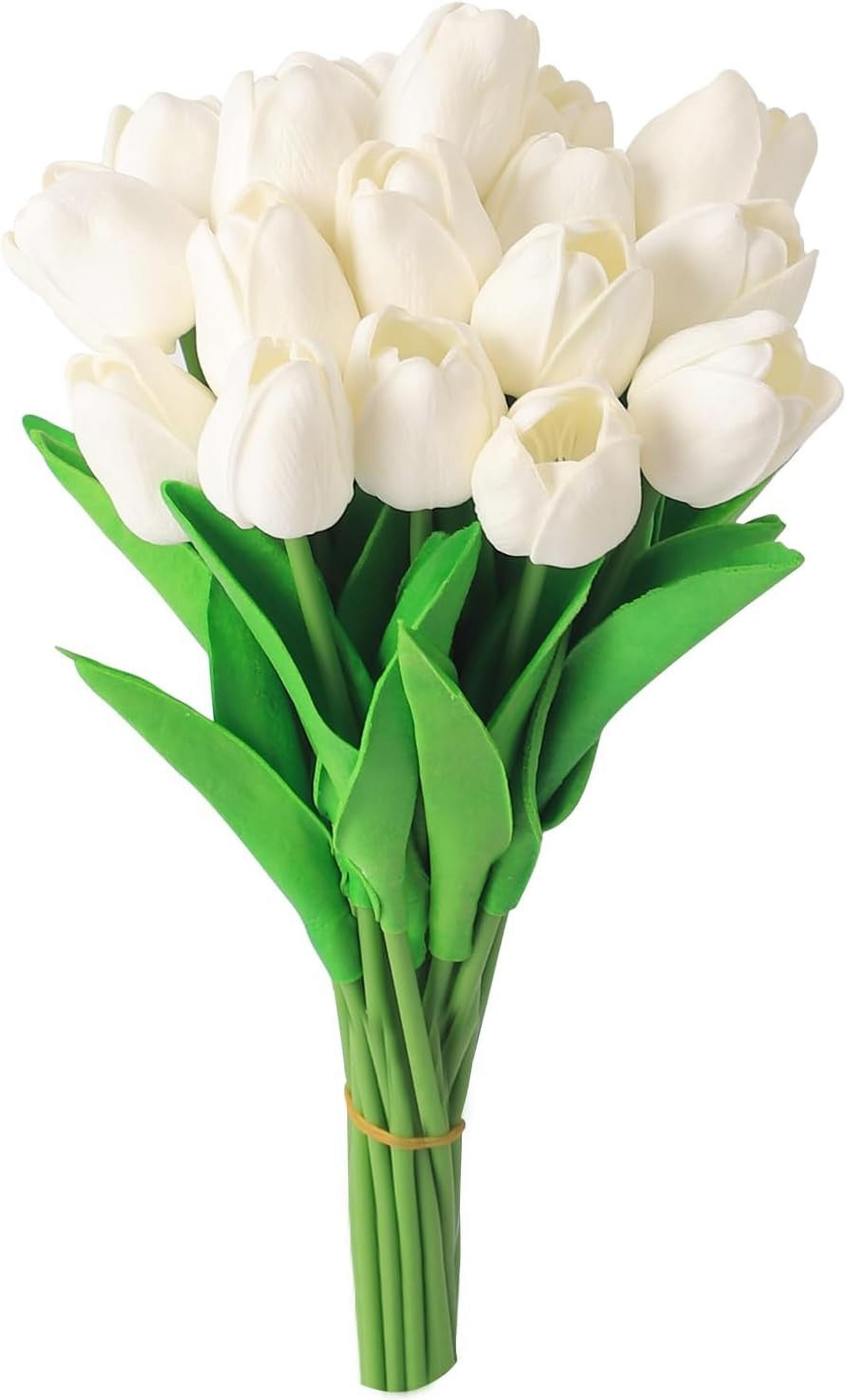 10 pcs Fake Tulips, Yellow Artificial Flowers 13.5'', Fake Flowers for Decoration, Silk Flowers Bulk for Vase, Gifts, Wedding, Home Kitchen, Centerpieces, Mother's Day, Valentine’s Day